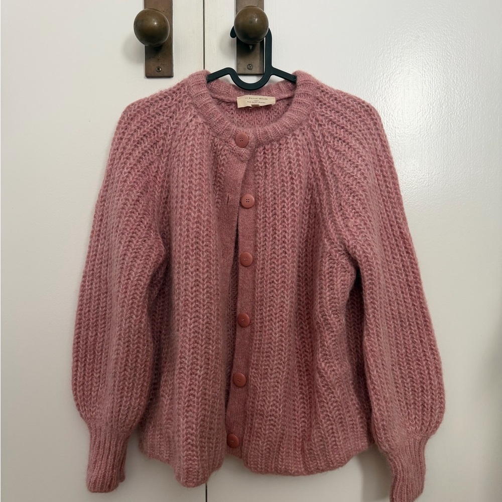 Sezane Emile Cardigan in Mottled Pink